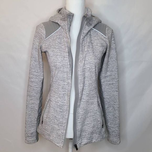 Athleta Tops - Athleta Stronger Luxe Zip Up Hooded Jacket Gray sz XS